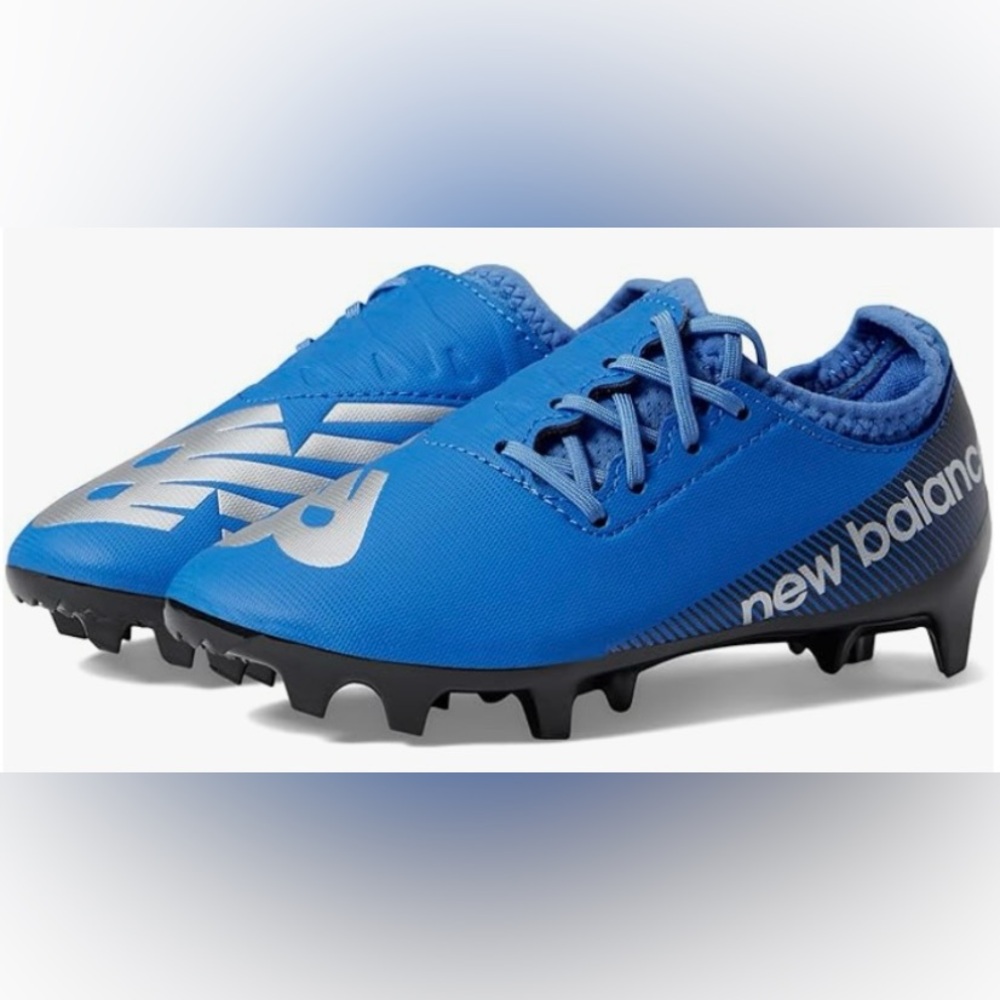 New Balance Kids Royal Blue Soccer Cleats with Silver Logo